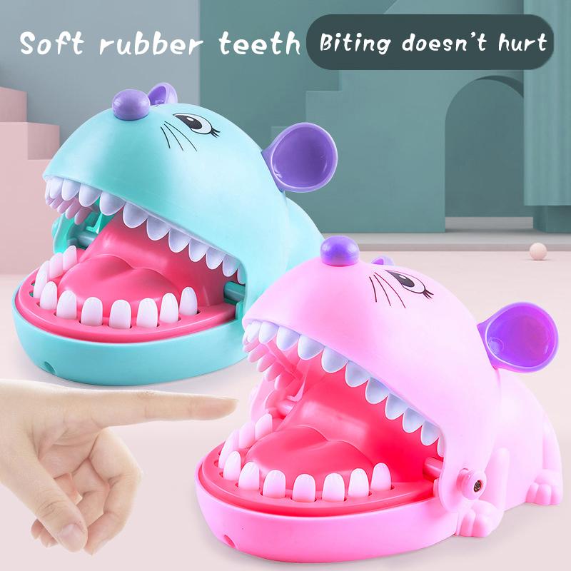 

Mouse Teeth Toy Crocodile Biting Finger Toy Reaction Training Novelty Games Kid Adult Jokes Toy Family Party Trick Game Toy синій