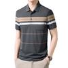 Striped Lapel Short-Sleeved T-Shirt, Men'S Plus Size Business Casual Polo Shirt