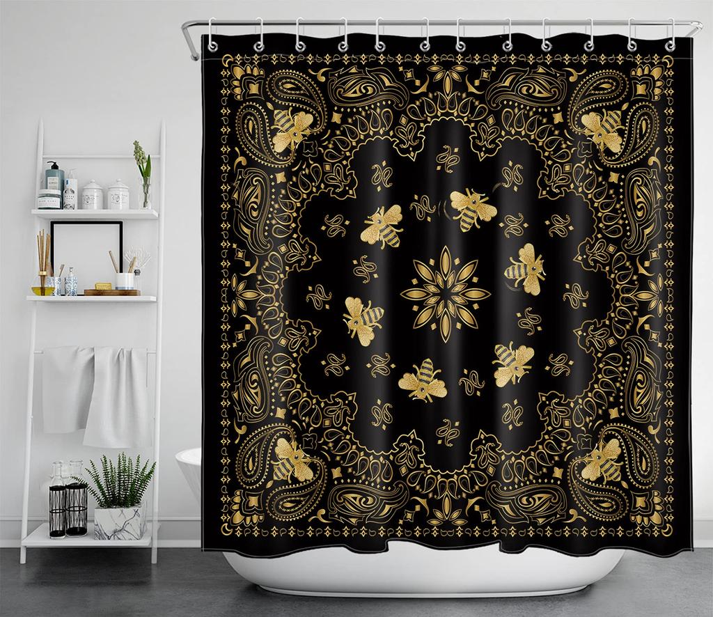 Boho Floral Shower Curtain for Bathroom,Paisley Mandala Shower Curtains,Colorful Bathroom Curtain,Durable Waterproof Bath Screen