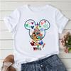 2025 Disney Trip Graphic T-shirt Mickey Minnie Mouse Printed T Shirts Women Short Sleeve Clothing Fashion Female Streetwear Tops
