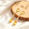Unregelmäßige dreifarbige Wassermelonen-Perlenohrringe für Damen, runde Kugel-Creolen, luxuriöser Schmuck, Partygeschenke
