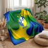 Coperta in Flanella Stampata Calcio Brasile Amica della Pelle Calda Decorativa Plaid per Divano Letto Interno Uso Quotidiano