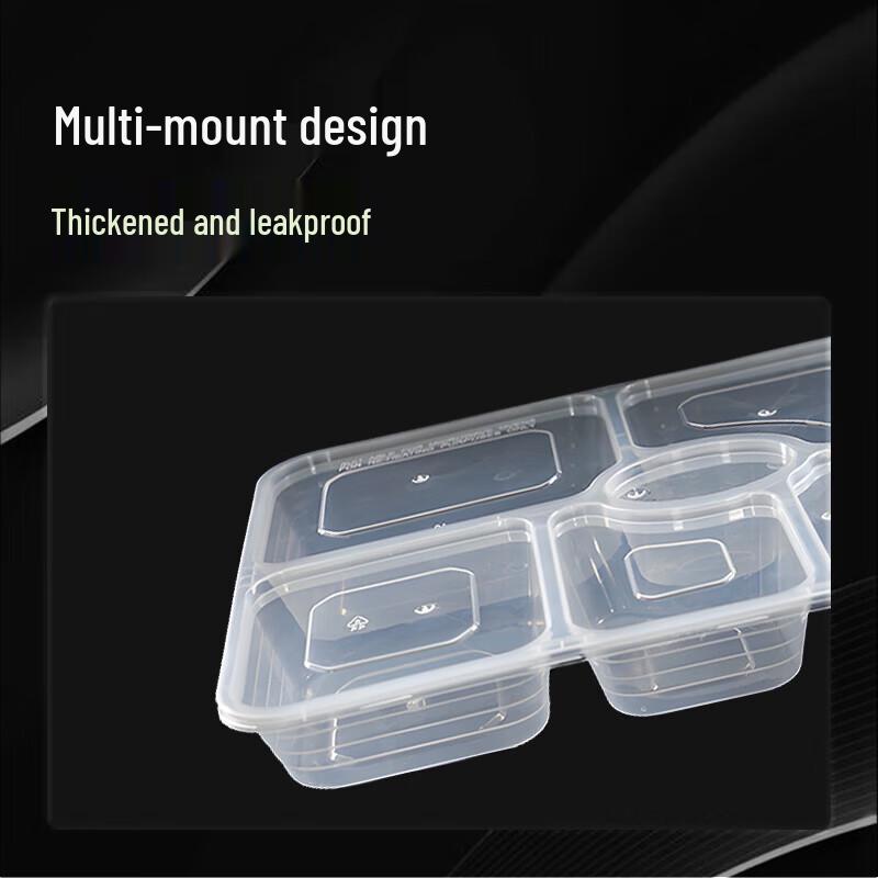 Disposable 6-Compartment Meal Prep Containers