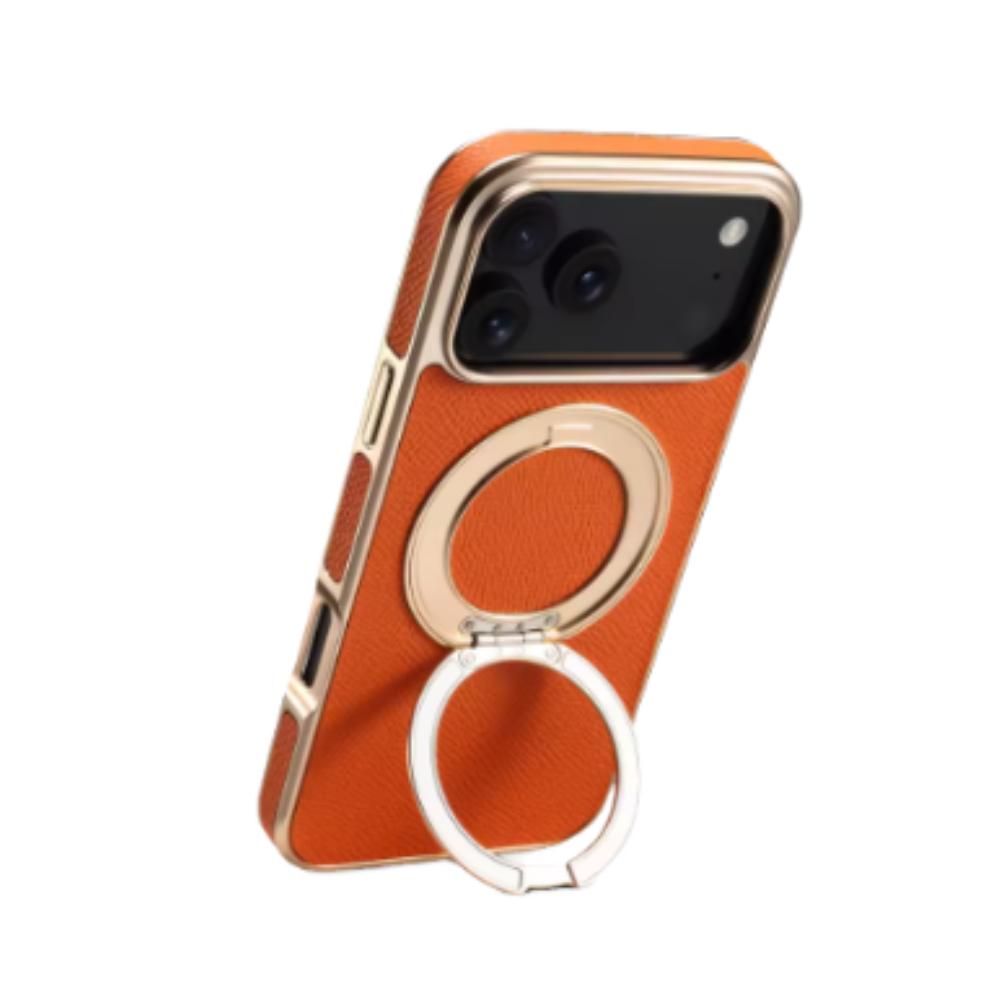 Wysokiej jakości etui na telefon z prawdziwej skóry bydlęcej dla iphone 17 Air 16 Pro Max 15 14 13 Promax Magnetyczny Niewidoczny Pierścień z Uchwytem Pokrowiec
