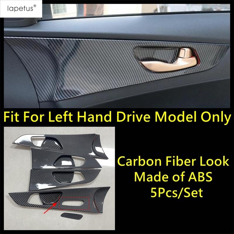 Car Inner Door Armrest Handle Bowl Frame Cover Trim For Kia Forte / Cerato / K3  -  Carbon Fiber Accessories Interior