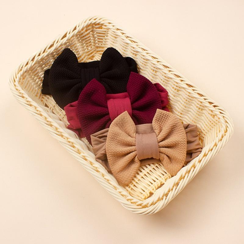 New children's threaded headgear, baby candy-colored nylon bow headscarf, summer baby headband