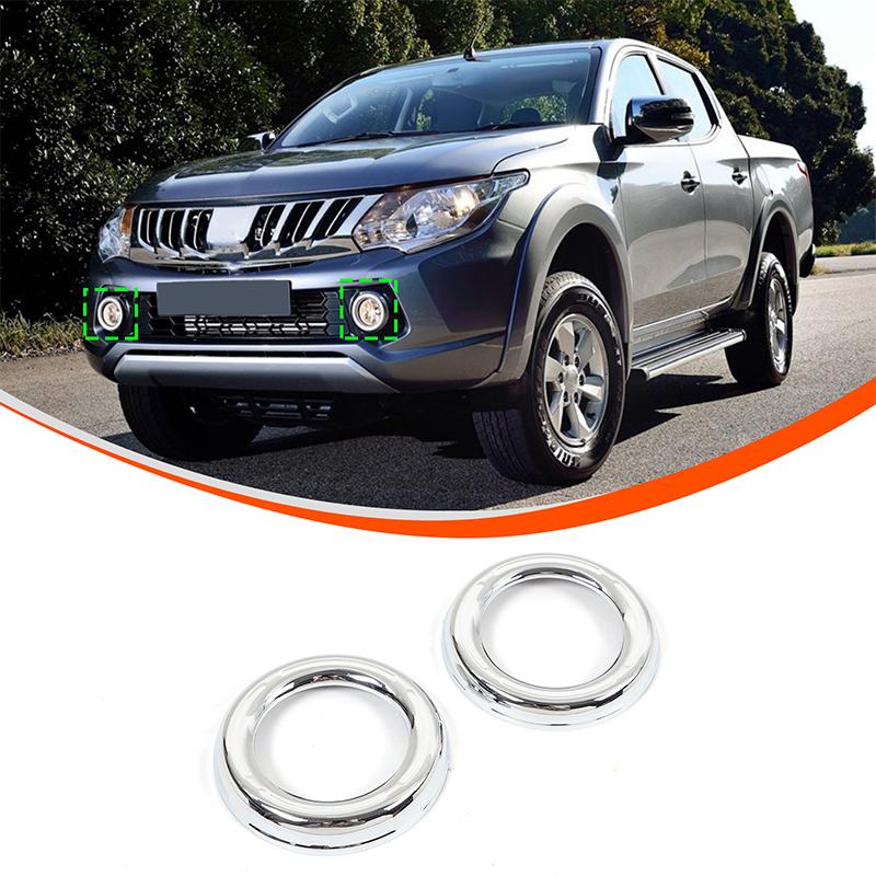 עבור מיצובישי L200 טריטון 2015-2018 ABS שחור מט כיסוי טבעת אור פנס ערפל קדמי לרכב קישוט אביזרי רכב חיצוניים
