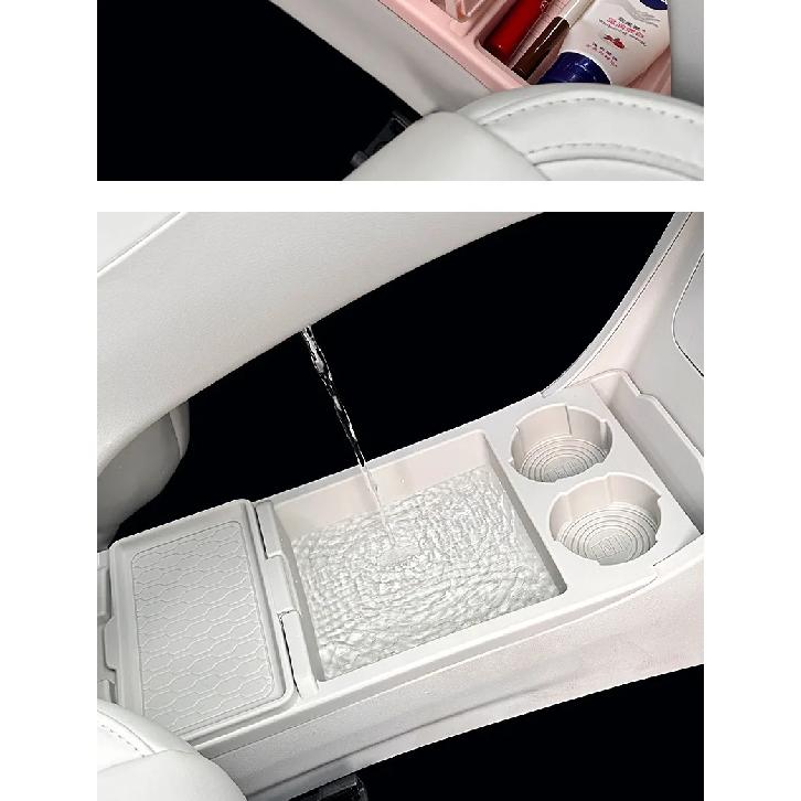 For Geely EX2 2025 2026 Center Console Lower Storage Box Silicone Non Slip Mat Car Interior Organizer Tray