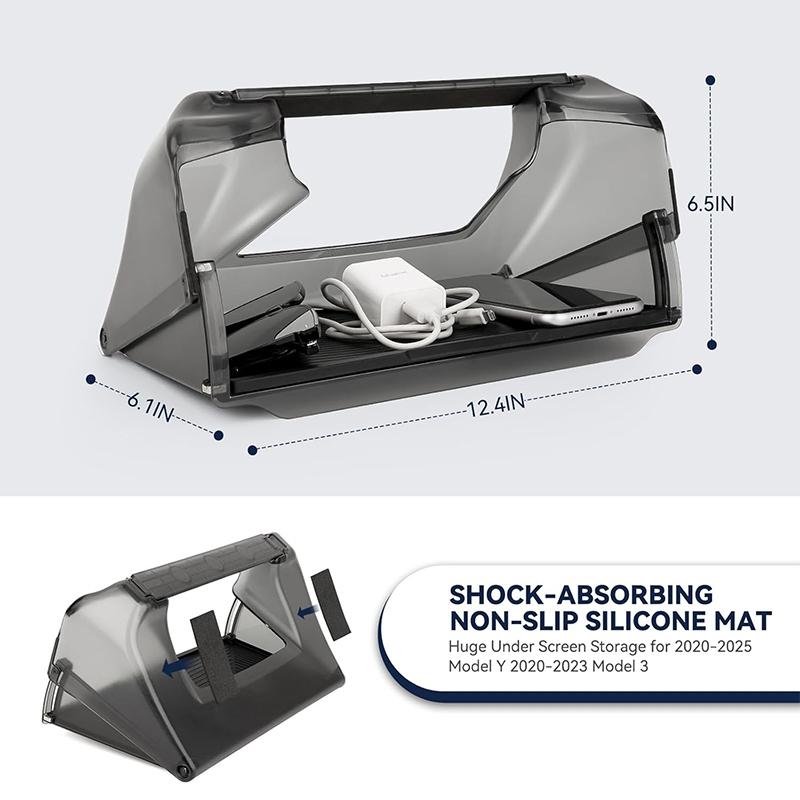 Center Console Screen Under Storage Box For Tesla Model YL/3/Y Juniper 2019-2026 Central Control Hidden Storage Organizer Tray