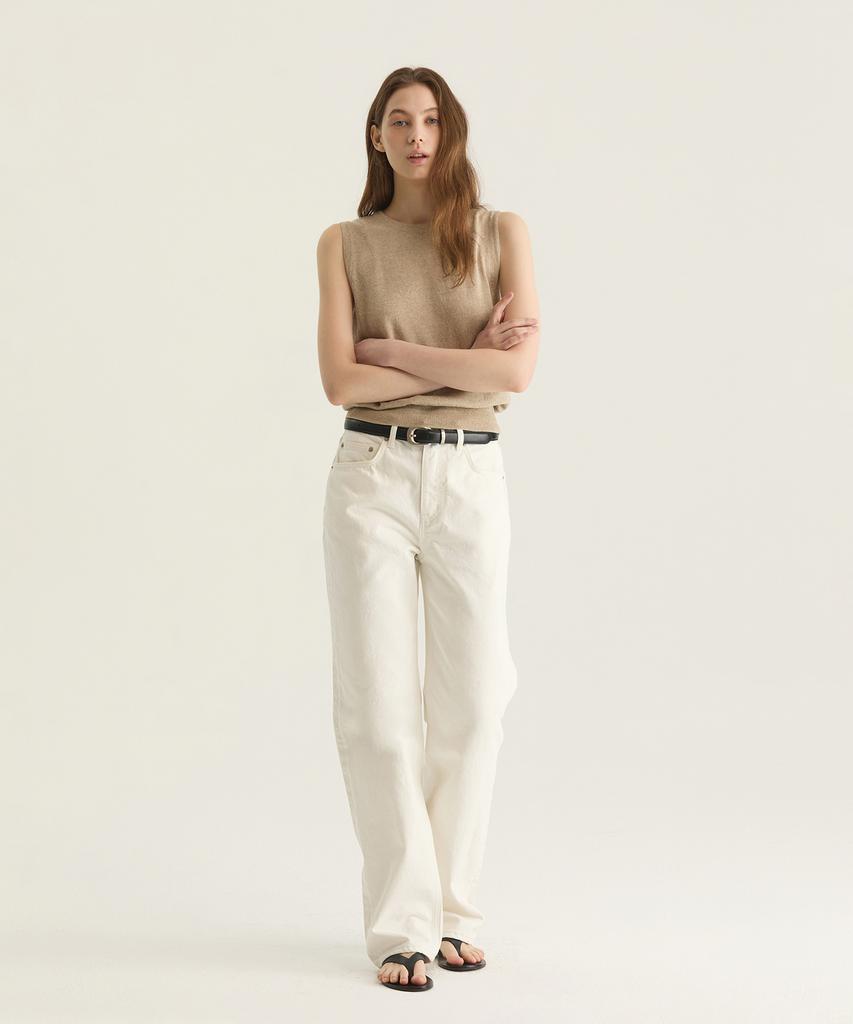 Oteumilkape Linen Sleeveless Knit - Oatmeal