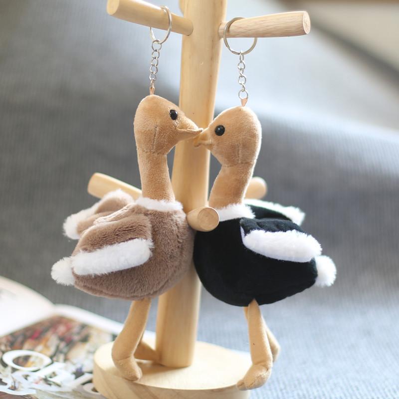Fluffy Plush Ostrich Keychain 15cm Cute Animal Bag Charm Soft Stuffed Toy