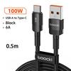 Toocki 6A USB To Type C Cable for Huawei Xiaomi PD 100W Fast Charging Charger USB C Data Cord Quick Charge for Samsung Oneplus 5