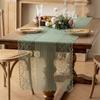 Hollowed Out Embroidered  Table Cover Semi-Sheer Rectangular Lace Tablecloth  Dining Table