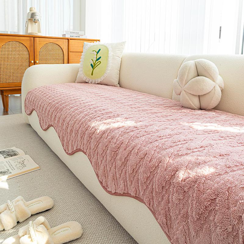 Sofa Cover Mats Winter Thickened New Simple And Comfortable Seat Cushion Plush Warm Anti-Cat Scratch Sofa Cover Couch Protector
