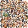 50 Cartoon Orange Cat Doodle Stickers Personalized Decorative Guitar Notebook Suitcase DIY Waterproof