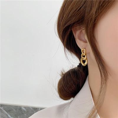 18K Gold Plated French Retro Titanium Steel Earrings: Blogger-Endorsed Heavyweight Ear Studs In High-Cold Style