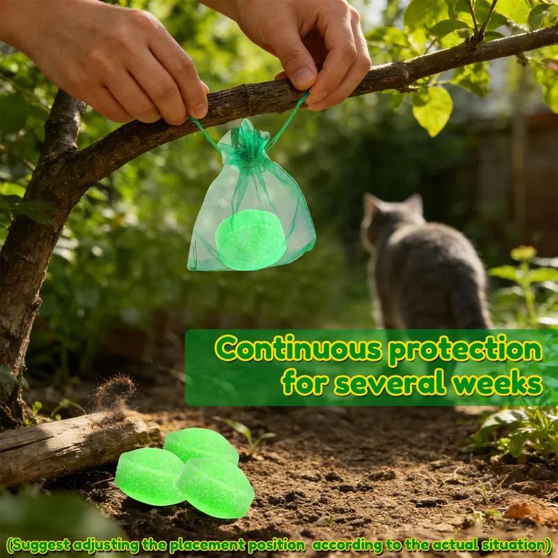 12Pcs Cat Repellent Ball Natural Peppermint Oil Outdoor Cat Deterrent Tablets with 5 Breathable Mesh Bag Pet Training Supplies