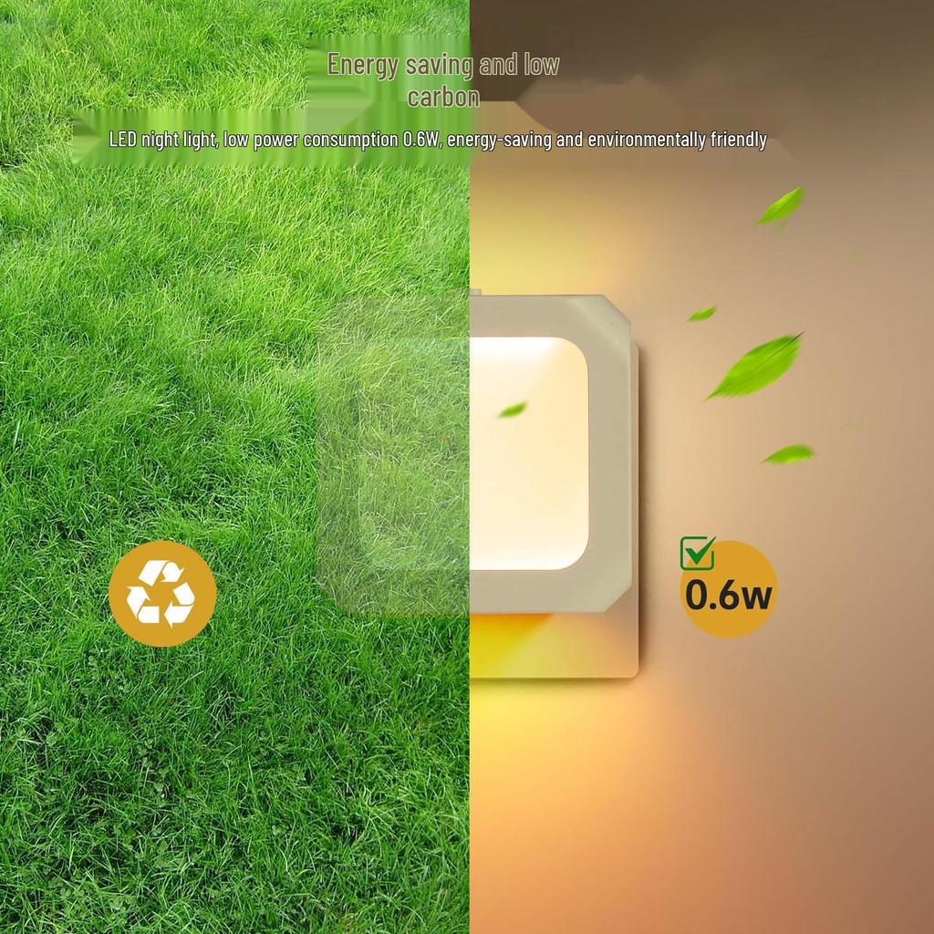 Warm White Plug-in LED Night Light with Light Sensor & Stepless Dimming (110-240V, EU/UK/AU)