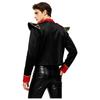 Stand Collar Long Sleeve Velvet Jacket with Gold Trim and Shoulder Boards for Men Circus Ringmaster Halloween Carnival Costume