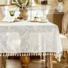 Jacquard Solid-Color Tablecloth Rectangular Embroidery Household Dining Table Tablecloths Dust-Proof Simple Tea Table Decoration