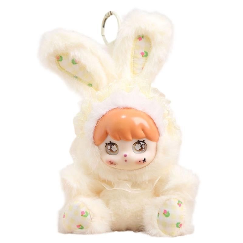 

Cute Rabbit Plush Keychain Soft Vinyls Toy With PP Cotton Filling Key Chain For Bags And Car Decors 20cm Height жёлтый