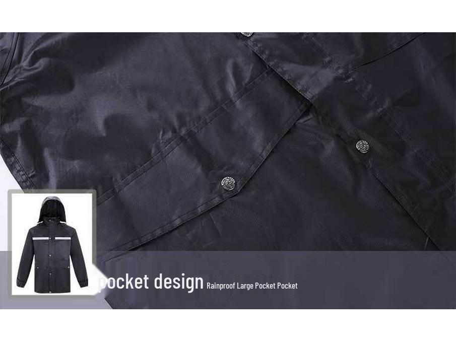 Black Reflective Raincoat & Pants for City Management and Emergency Riding