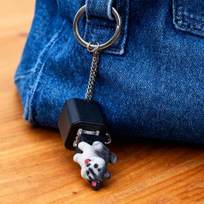 Cat Dog Keyboard Fidget Toy with Colorful Lights Stress Anxiety Relief Puppy Keyboard Clicker Keychain Portable Decompression Button Sensory