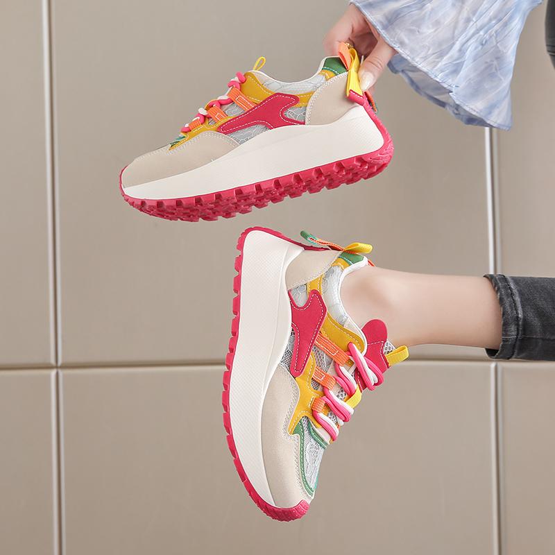 Frühling 2026 Neue Klassische Vielseitige Bequeme Dicke Sohle Trendige Mode Atmungsaktive Sport- und Freizeitschuhe für Damen