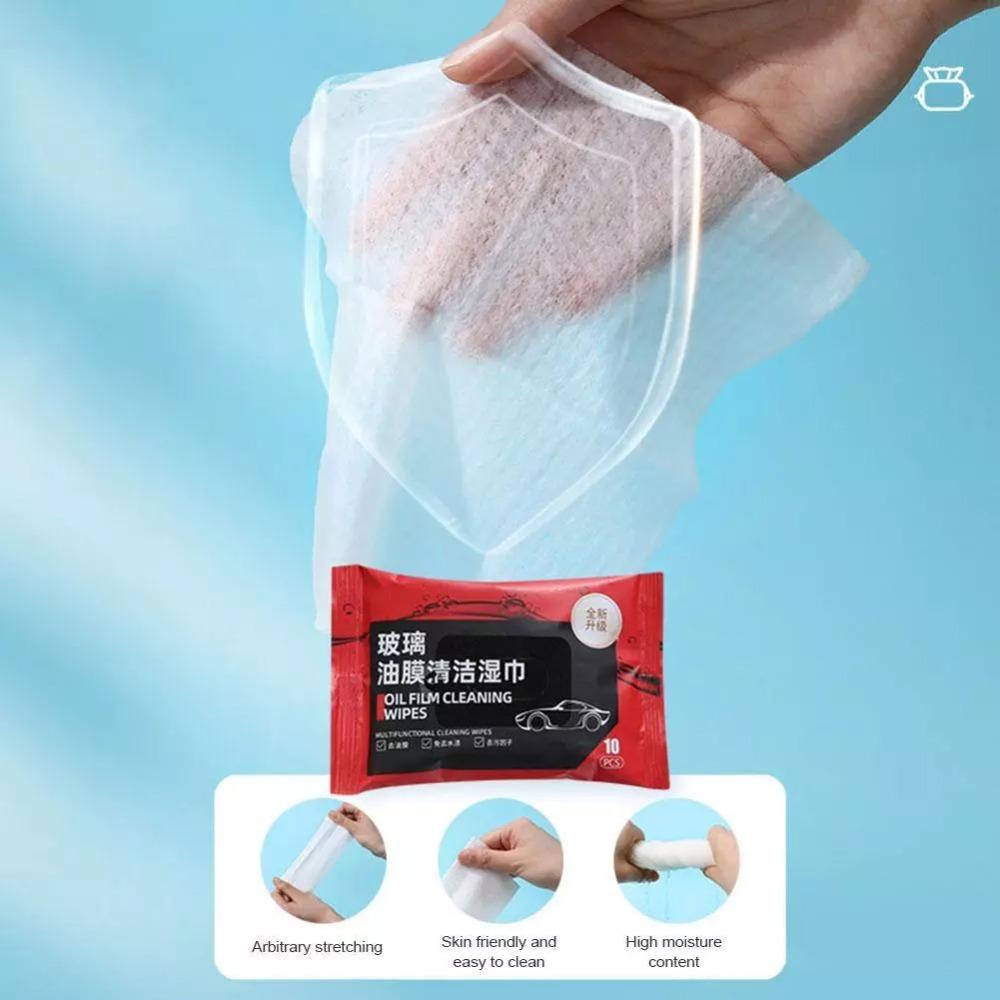 5 Bags Dusting Wipes Car Windshield Glass Cleaner Portable Car Cleaning Wipes
