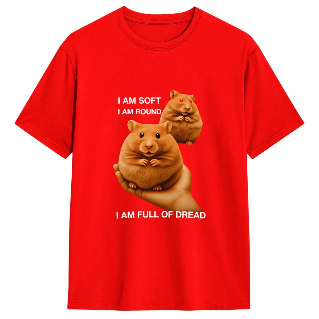 Cute Hamster MeMe T Shirt for Unisex Pure Cotton Leisure TShirts Round Neck Tees Short Sleeve Clothes Plus Size