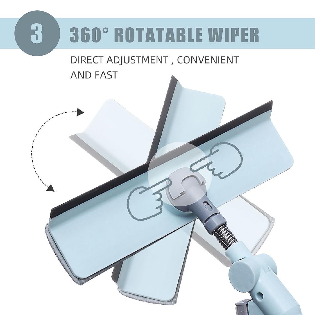 26 X 50cm CQ-01 Light Blue Household Telescopic Window Glass Wiper Cleaner Brush Rod Scrubber Window Cleaner Scraper With Spray Head Cleaning Tools