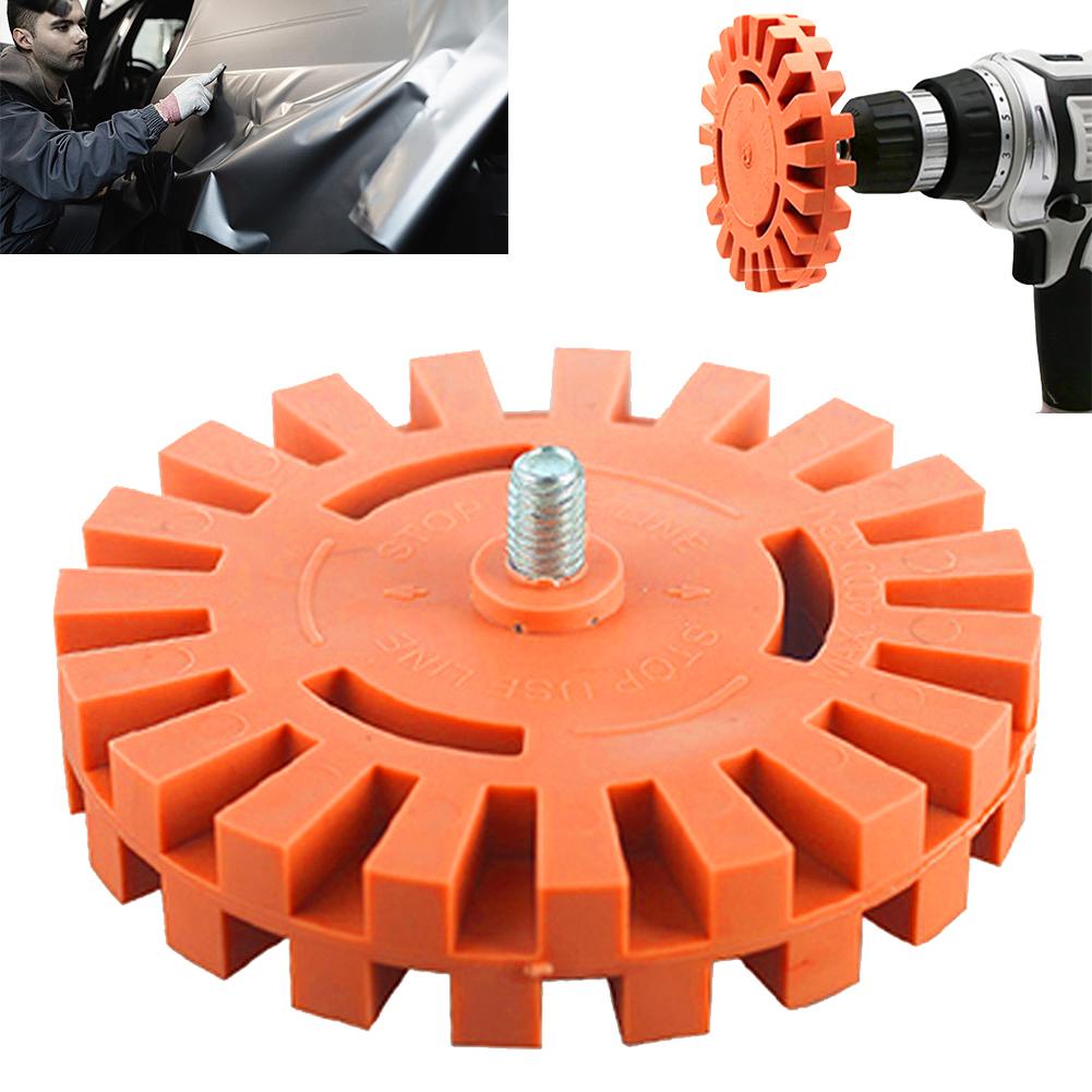 4inch Rubber Eraser Wheel with Drill Adapter Adhesive Remover Sticker Remover Remove Car Decals Vinyl & Stickers for Auto Body
