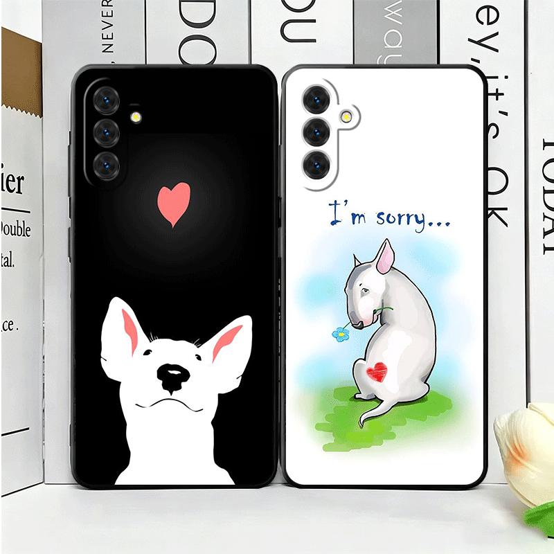 Bull Terrier Dog Cute Puppies Soft Phone Case for Samsung A17 A37 A57 A16 A26 A36 A56 A15 A25 A35 A55 A14 A24 A34 A54 A13 A23 A3