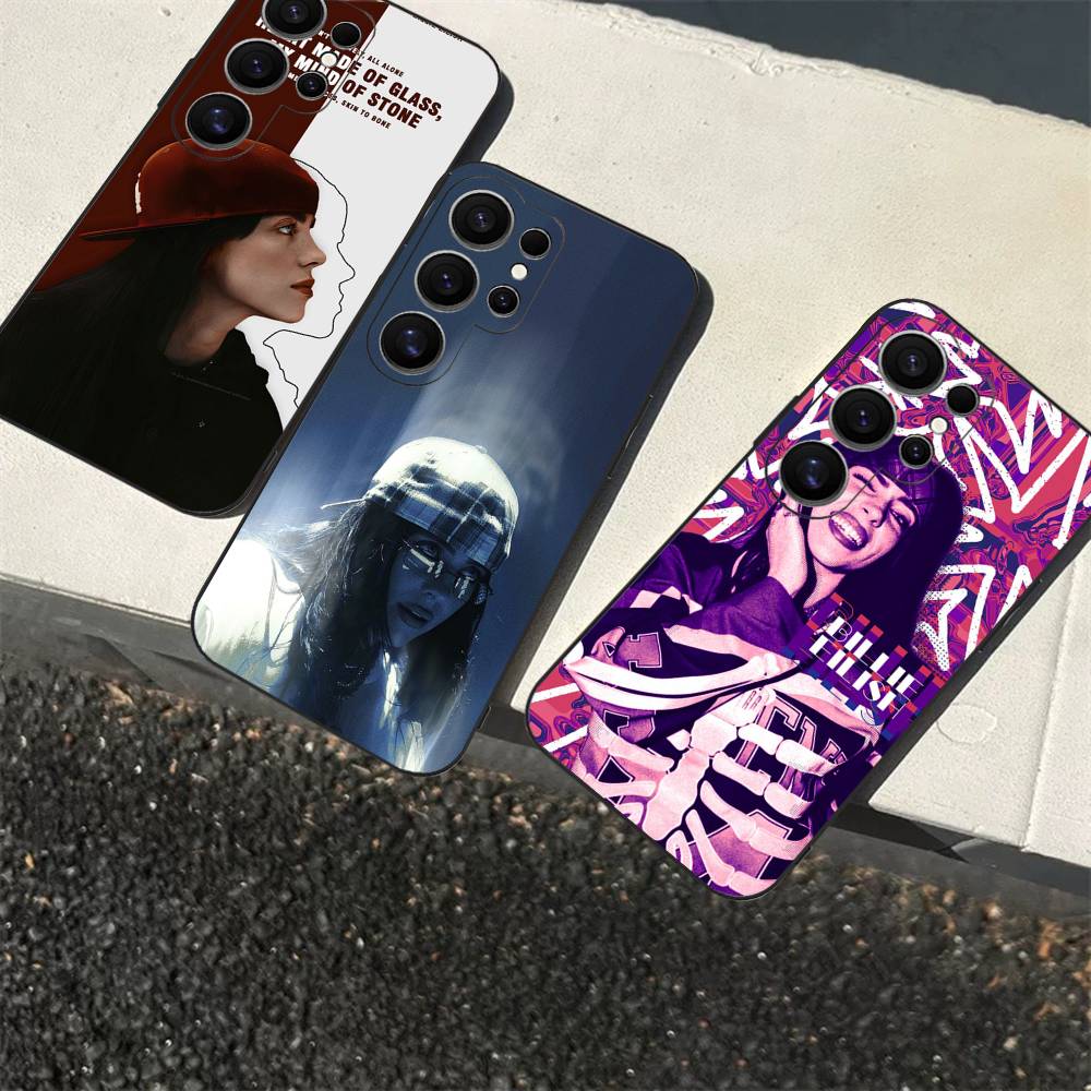 B-Billie E-Eilishes Phone Case For Samsung S 24 Fe 25 Ultra Plus 20 Lite 21 30 22 23 24 22 Ultra 5G Fundas