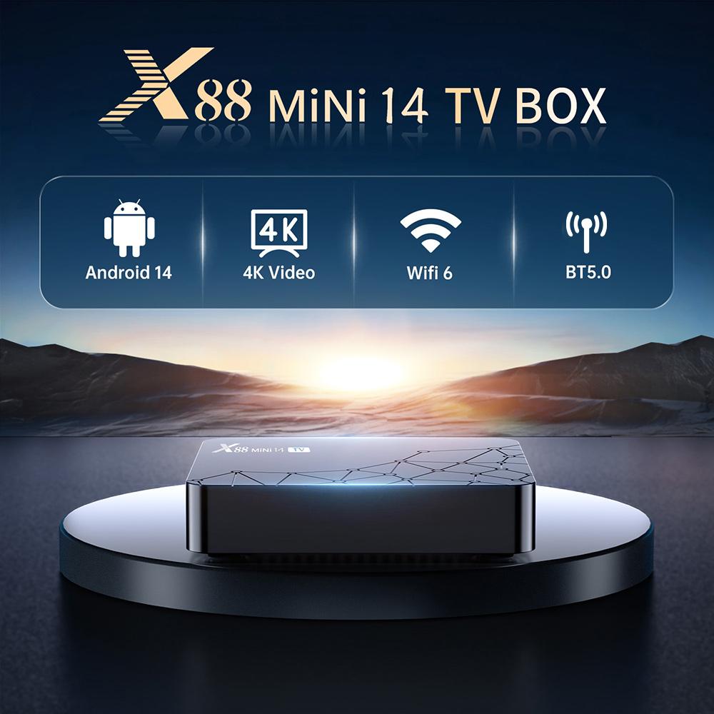X88 MiNi 14 TV Box Android14 Rockchip RK3518 2GB 16GB 32GB Support 4K HDR Wifi 6 BT5.0 Set Top Box