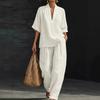 Spring/Summer Women's Loose Casual Comfortable Simple Solid Color Two-Piece Set