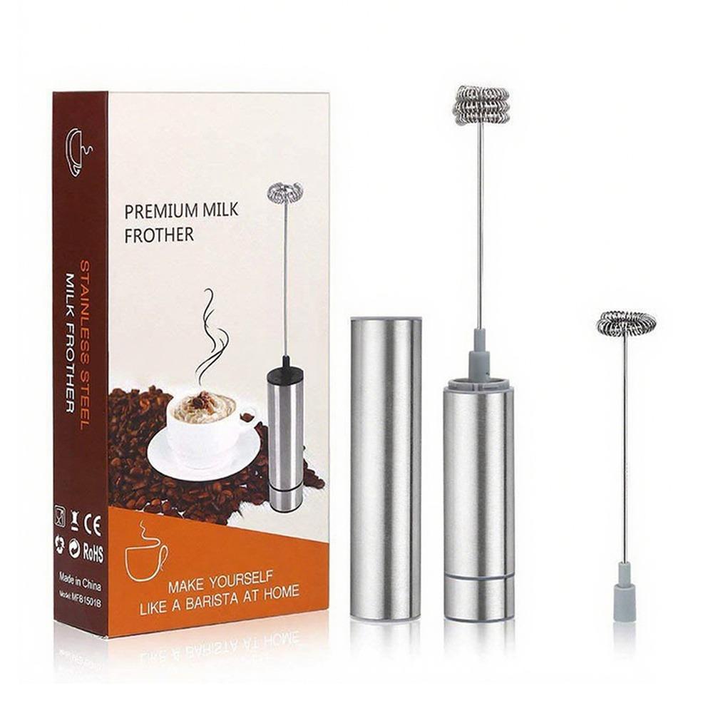 

Rechargeable Wireless Milk Frother 3 Speed Settings Wireless Operation Electric Foam Maker Handheld Design Electric Power срібний