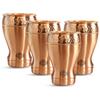 Pure Copper Glass with Half Lecquer Hammered Design, Water Drinkware & Health Benefit, Hotel Restaurant, Volume:- 400 ML, Pack of - 4