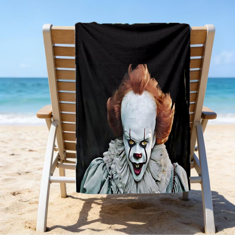 proof beach towel with a Pennywise the Dancing Clown3 pattern - soft,absorbent,quick-drying,machine washable - perfect for swimming,camping,bathing