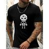 European Sizes Men'S Summer Casual Short-Sleeve T-Shirt with a Skull Cartoon Design