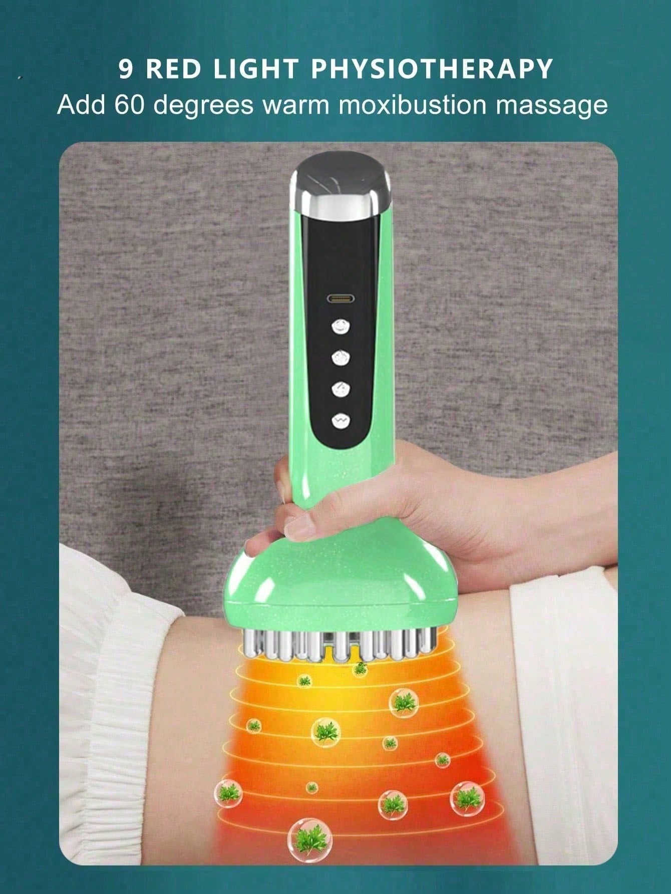 

Меридианная щетка для всего тела, микротоковая вибрация, зарядный тип, для всей семьи, салон красоты для мужчин и женщин зелёный