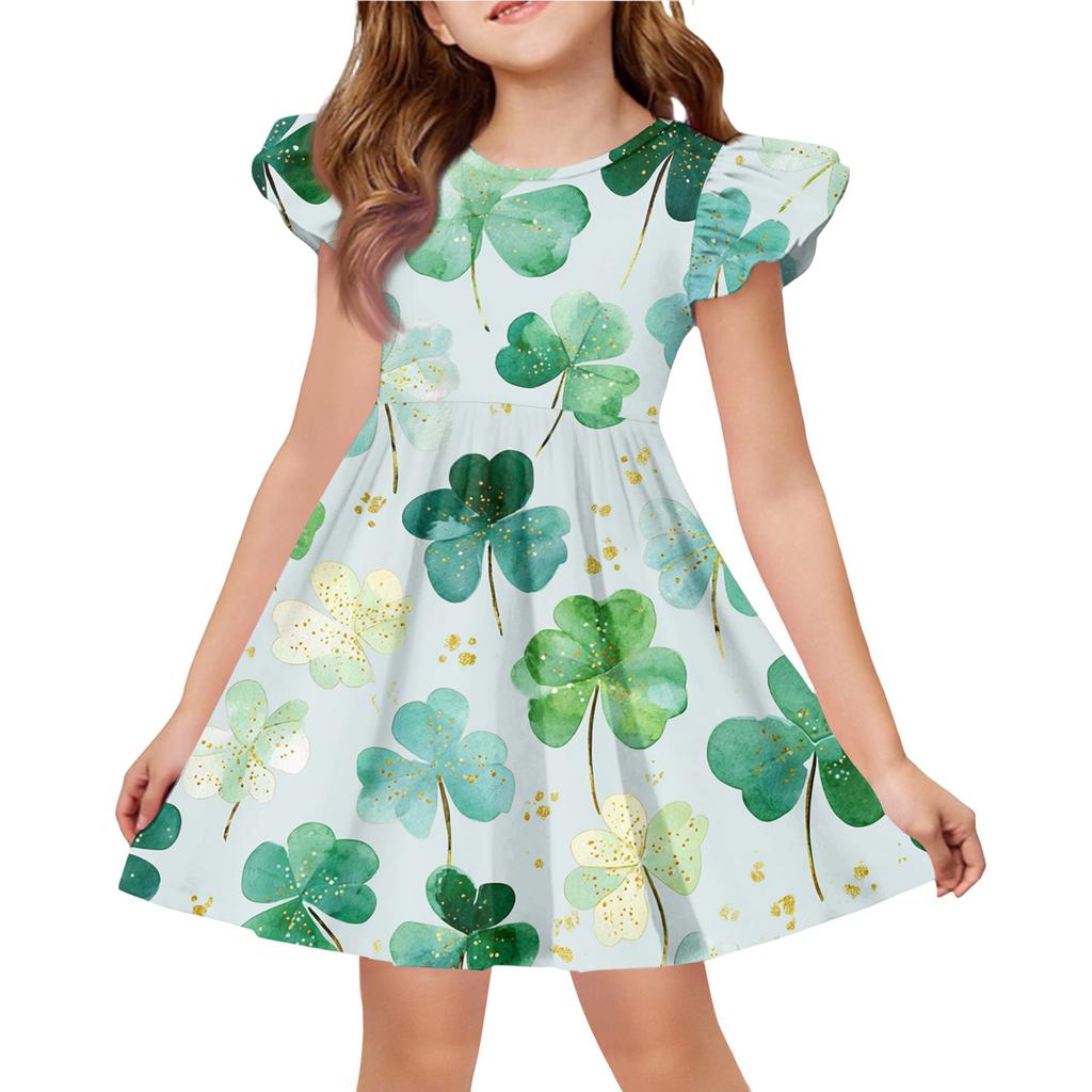 Letnia Sukienka Księżniczki dla Dziewczynek - Sukienka T-shirtowa o Kroju A. dzień Patryka