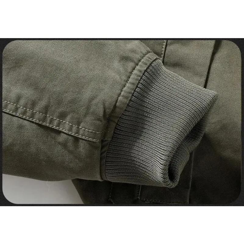 Fashion Men Fleece Warm Bomber Jackets Winter Parkas Quality Male Cotton Multi-pockets Cargo Jackets Outdoor Tooling Coats