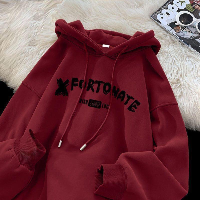 Men s 2025 Autumn/Winter Trendy Loose Fit Hoodie with Plus Velvet L