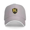Initial K Black Shield Gold Border Baseball Cap Hip Hop Golf Hat Boy Child Womens
