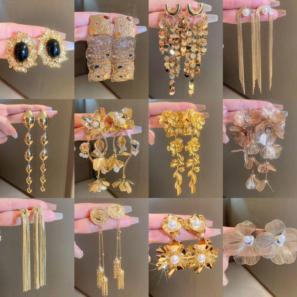 Exquisite Silver Needle Flower Bow Tassel Earrings - Luxury European & American Style for Women