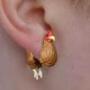 Chicken Stud Earrings Handmade Farm Animal Jewelry Farmhouse Style Chicken Earrings Gifts for Chicken Lovers