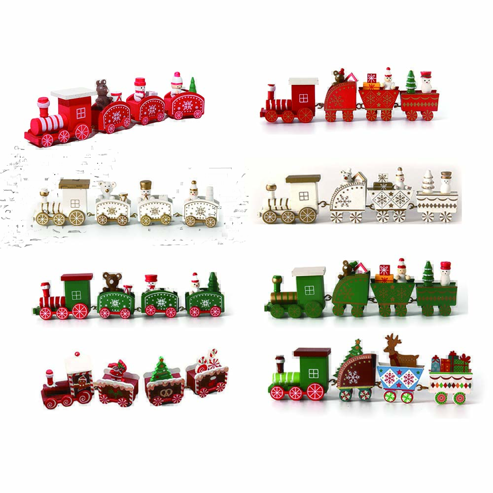 Christmas Wood Train Decoration,Christmas Ornaments With Moving Train,Home Noel,Happy New Year Gifts