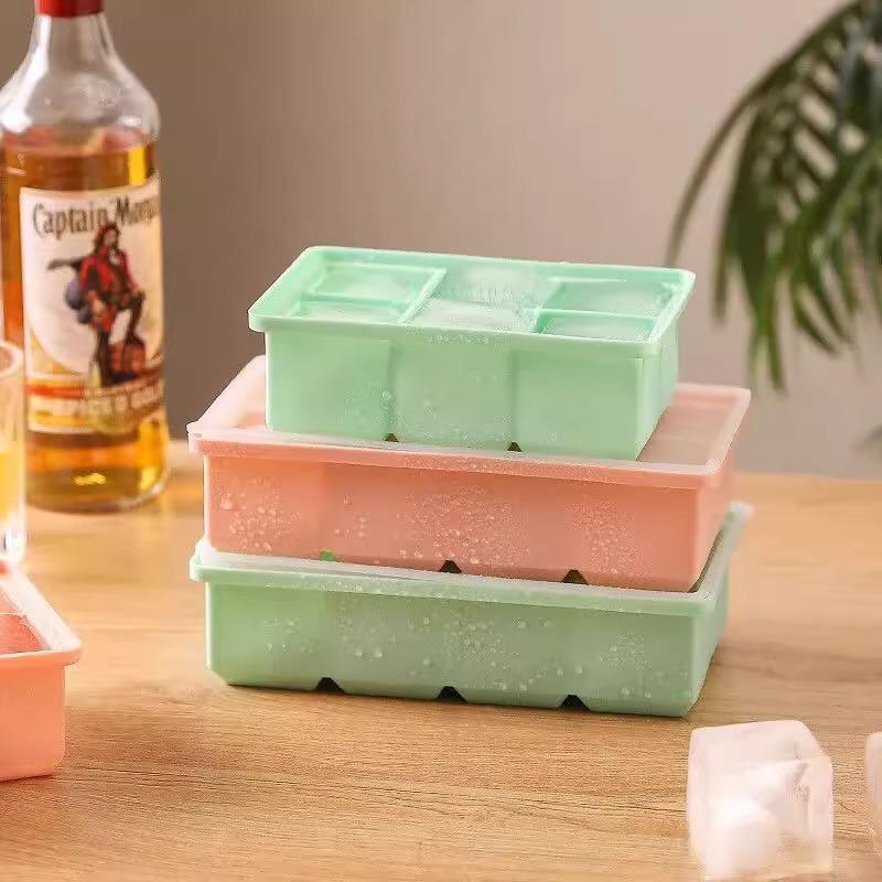 Large Silicone Ice Cube Tray with Lid - Food Grade, BPA Free