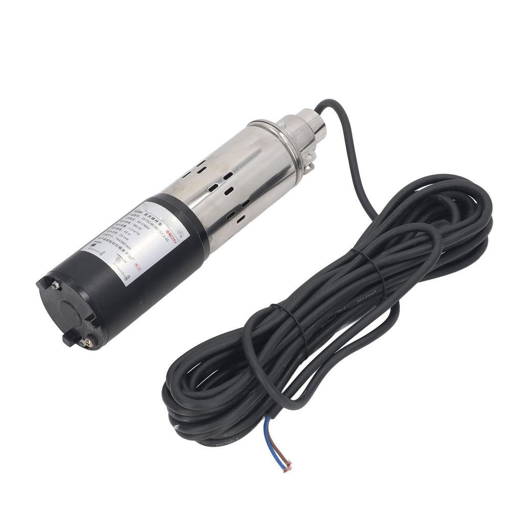 DC48V 60V Solar Water Pump 45m High Lift Stainless Steel Shell Deep Well Submersible Pump 1in Outlet 1.2m³ h